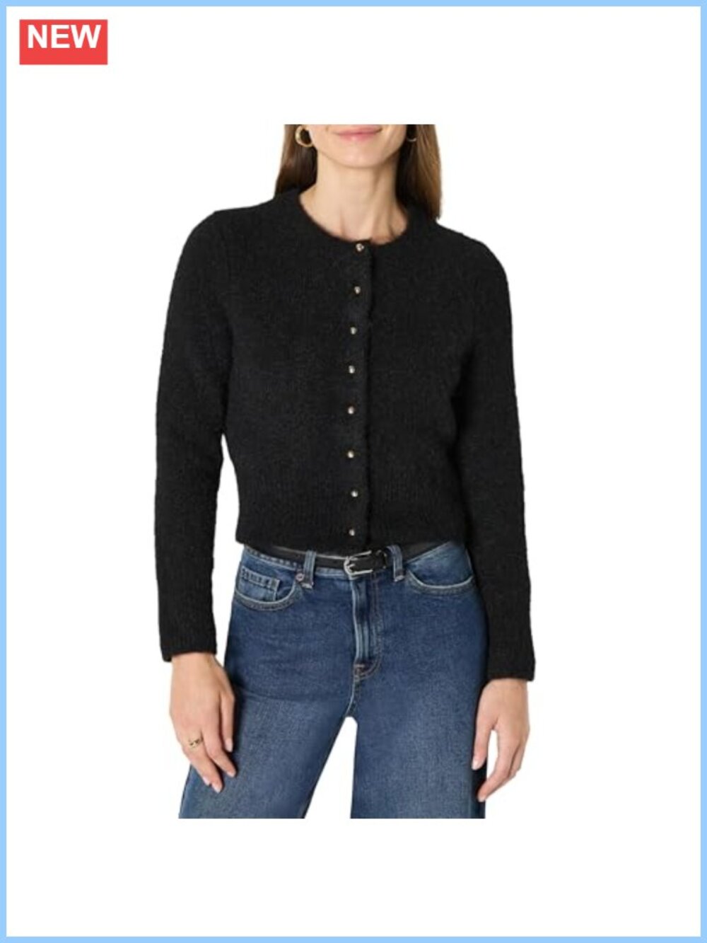 Faux Mohair Wool Blend Button-Down Cardigan Sweater